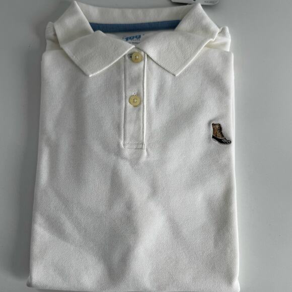 NEW Old Stock LL Bean Polo Shirt 100 Year Edition With Boot Logo White small - Picture 1 of 9